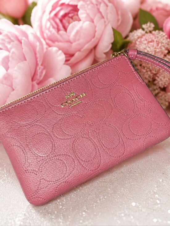 Coach Handbags - Nwt Coach Perforated Wristlet Pink